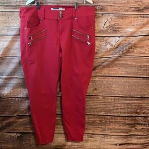 Torrid 3 Button Front Red Jegging